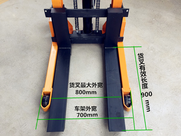 手動(dòng)液壓裝卸車(chē)貨叉尺寸詳細(xì)標(biāo)注圖--河北東圣吊索具制造有限公司--石材夾具_(dá)小型攪拌機(jī)_手動(dòng)叉車(chē)_液壓堆高車(chē)